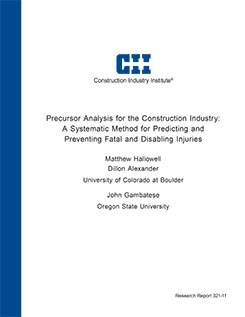 Precursor Analysis for the Construction Industry: A Systematic Method for Predicting and Preventing