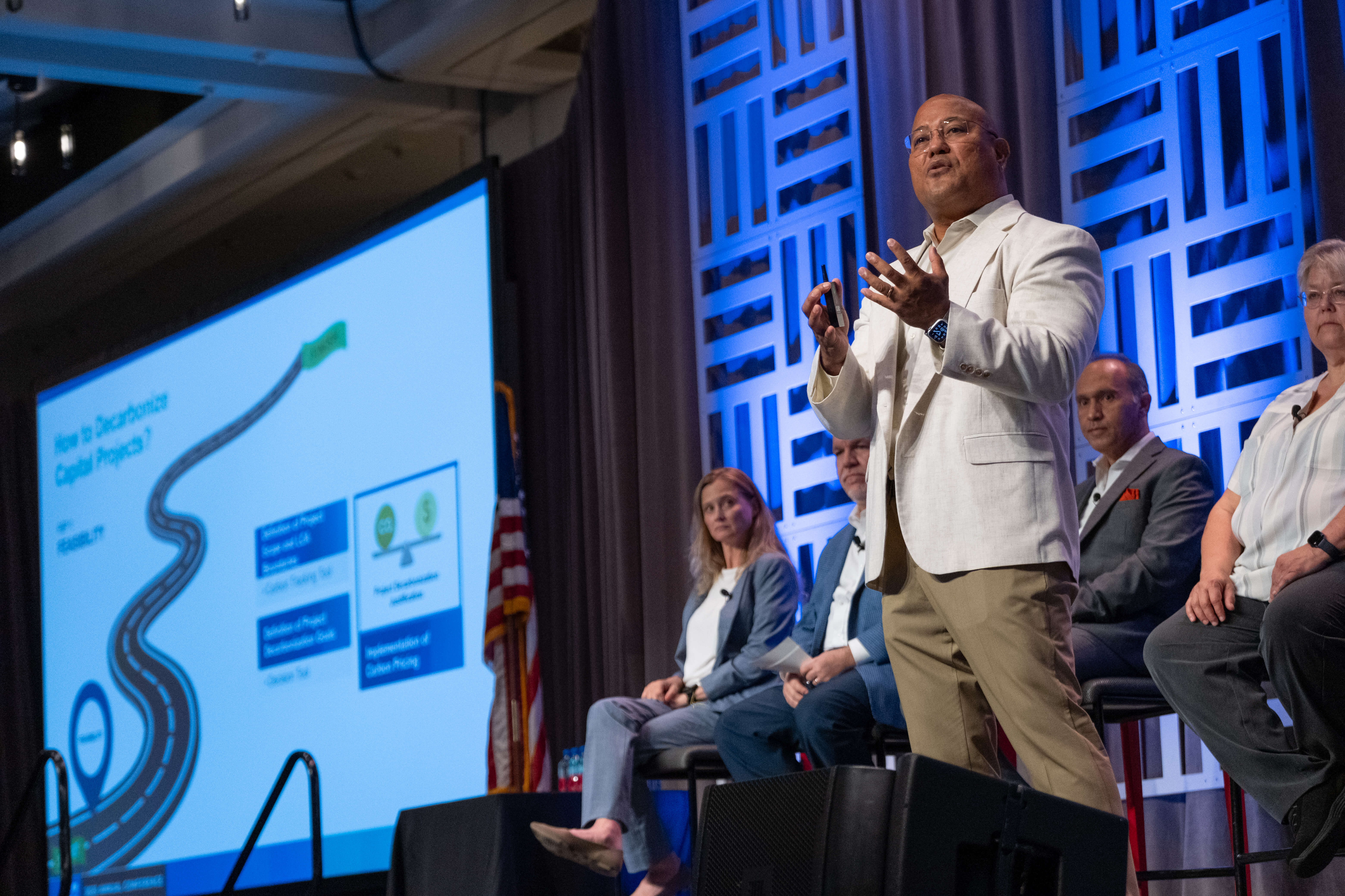 Research Team presenting on stage at the 2025 annual conference